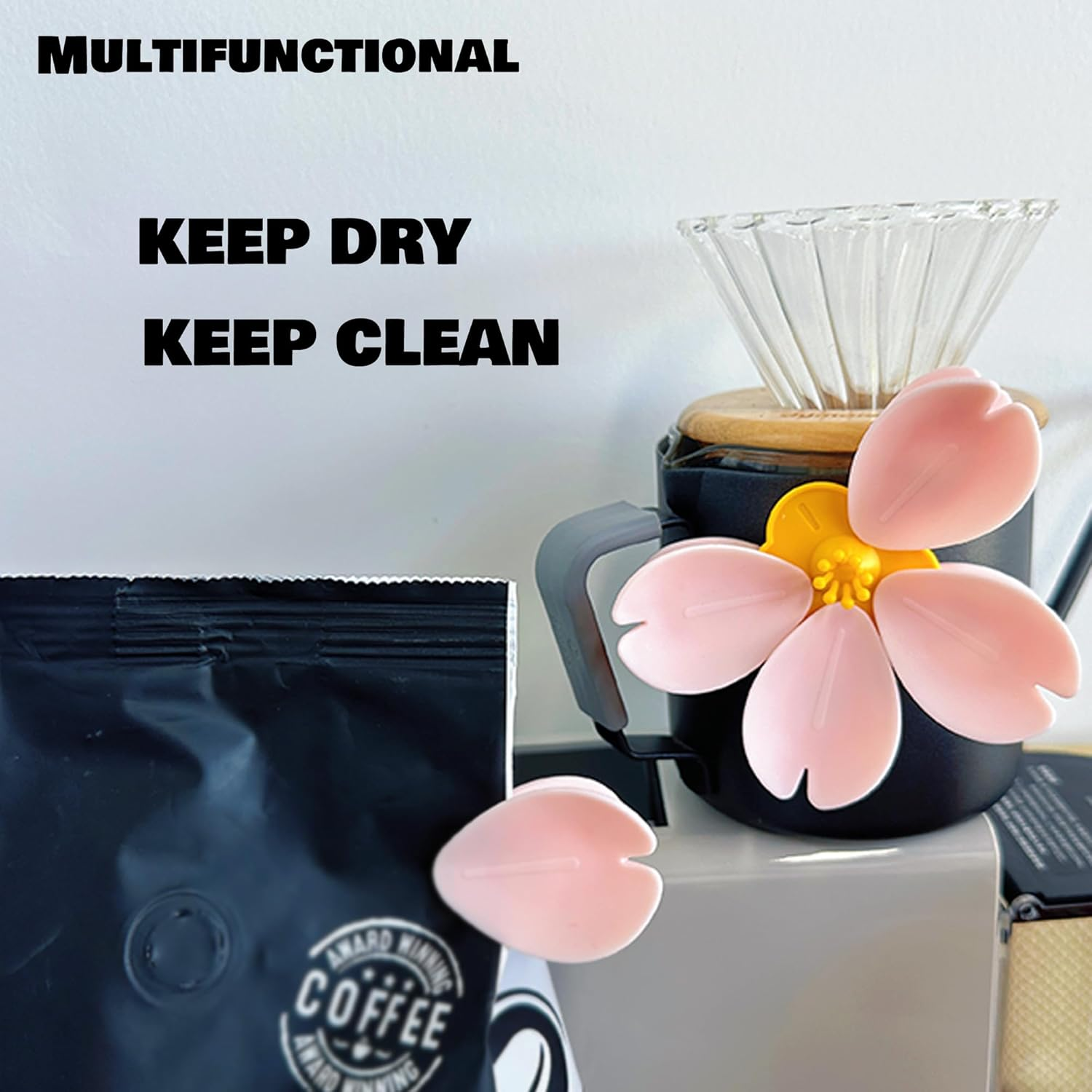 Magnetic flower bag clips