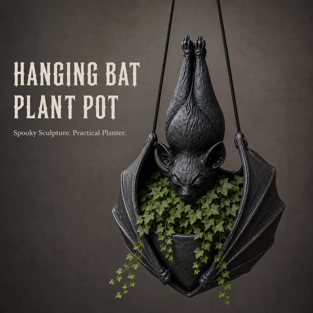 🦇🎃 Halloween Special 🔥 Upside-Down Bat Planter – Spooky Porch & Garden Decor 🪴