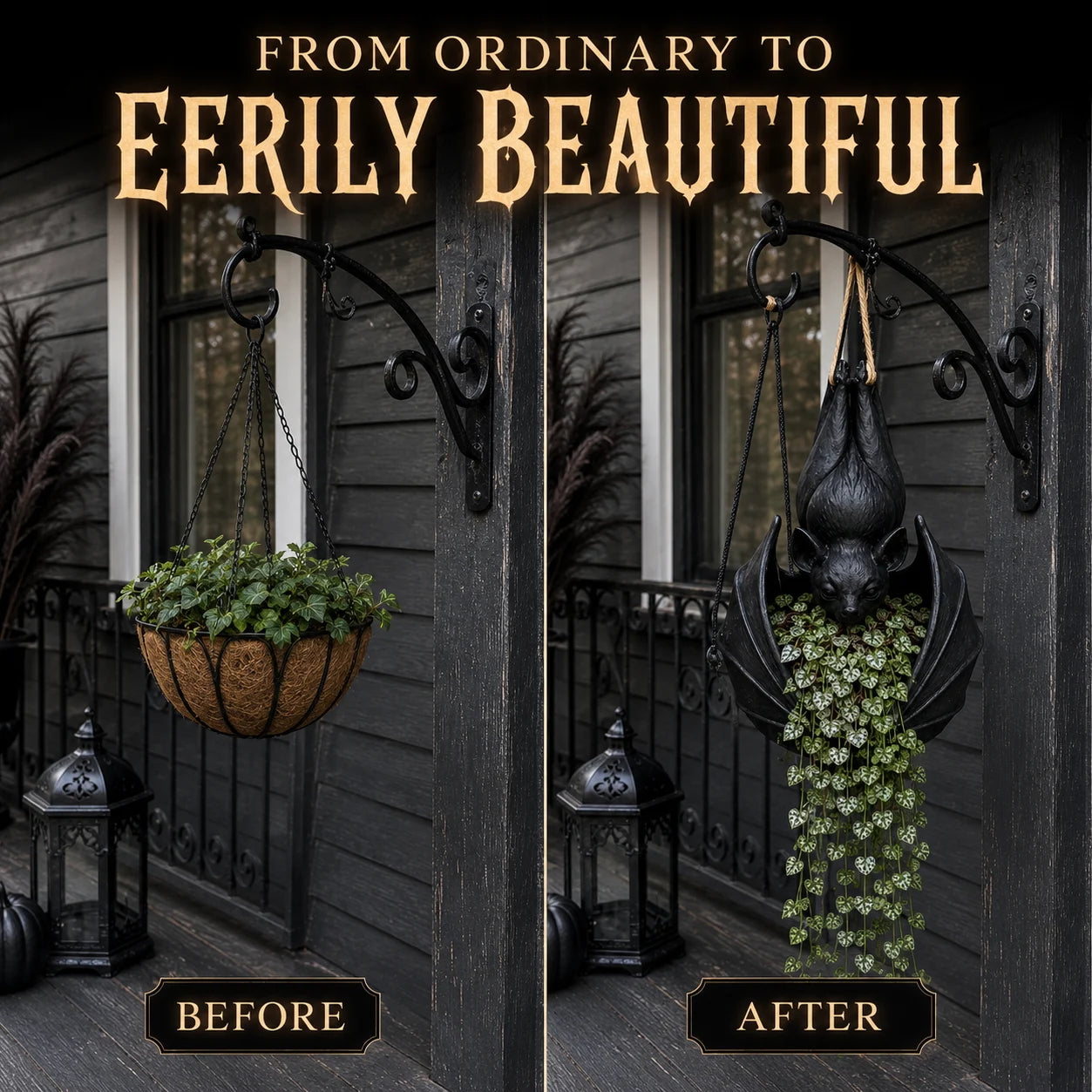 🦇🎃 Halloween Special 🔥 Upside-Down Bat Planter – Spooky Porch & Garden Decor 🪴