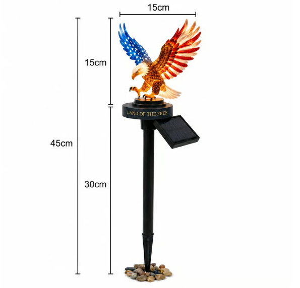 🔥LAST DAY 50% OFF – Solar Eagle Garden Light – A Glowing Tribute to American Freedom