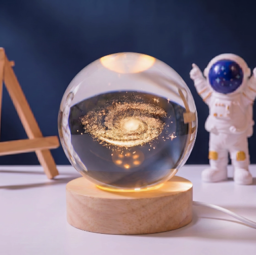 3D csillagászati ​​kristálygömb éjszakai fény
