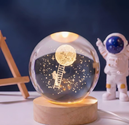 3D csillagászati ​​kristálygömb éjszakai fény
