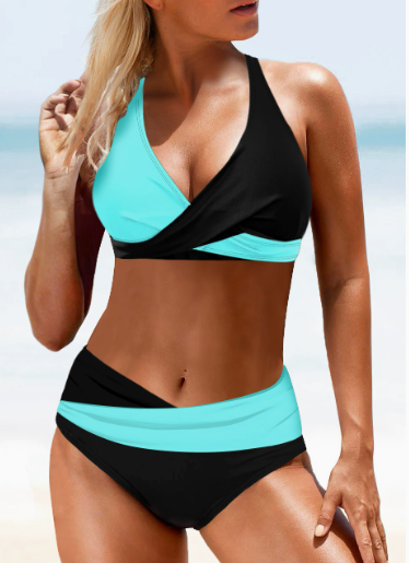 🌴🌊 Csíkos mintás kétrészes bikini szett