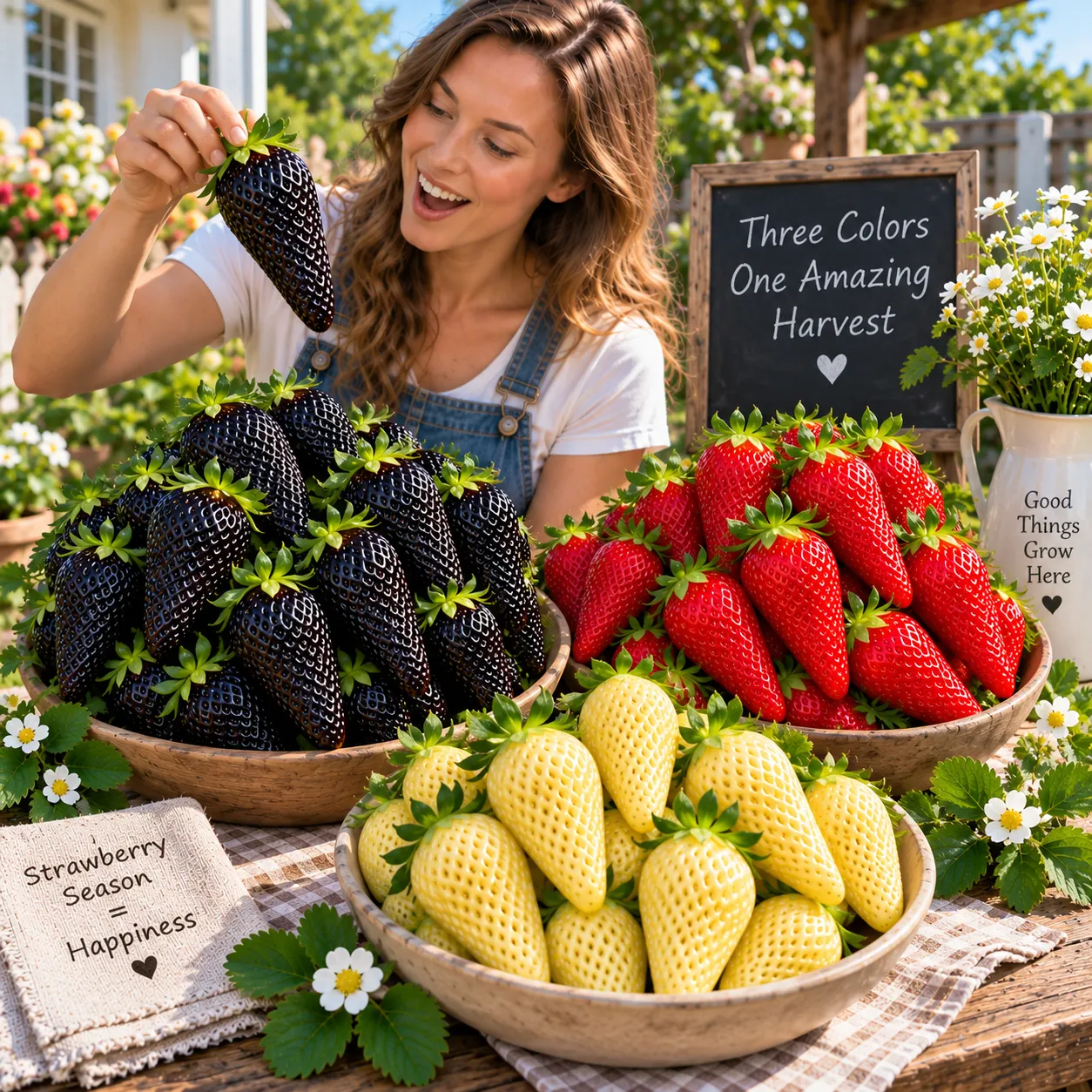 🍓Óriási, megnyúlt szamócák magjai – 3 szín ritka keveréke