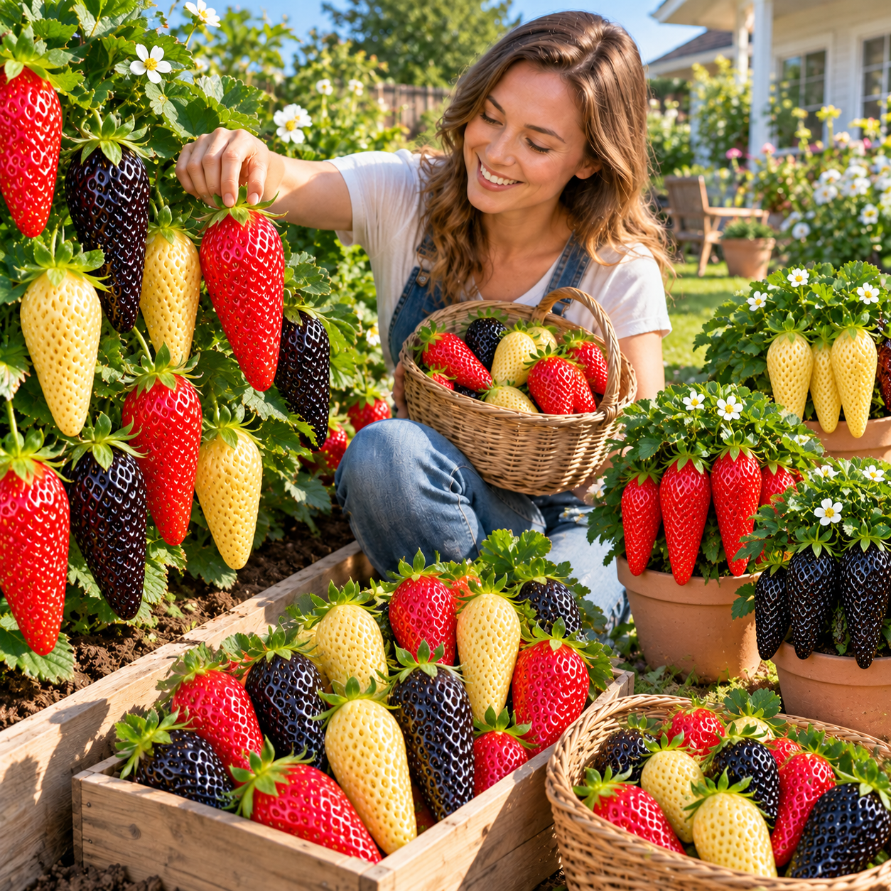🍓Óriási, megnyúlt szamócák magjai – 3 szín ritka keveréke