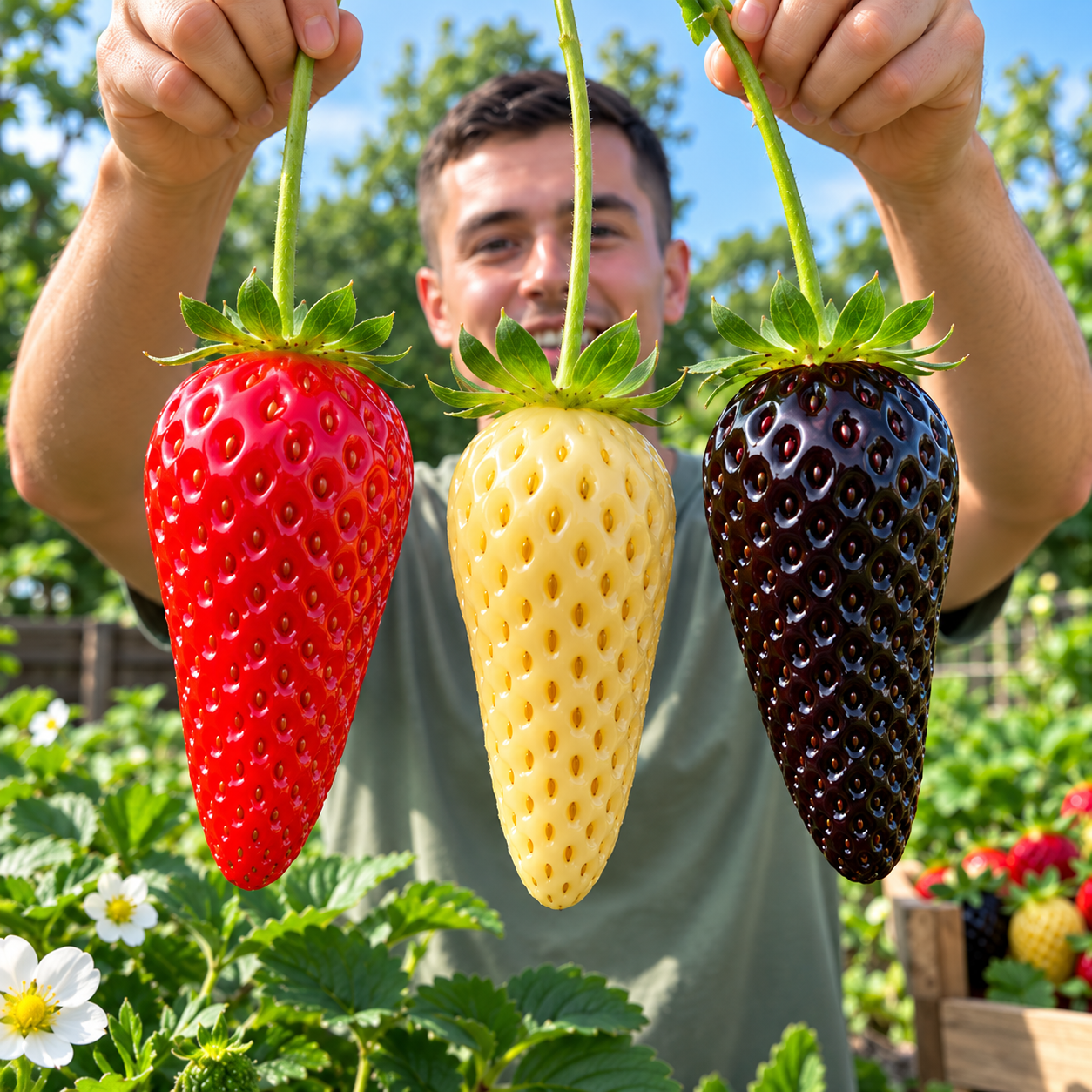 🍓Óriási, megnyúlt szamócák magjai – 3 szín ritka keveréke