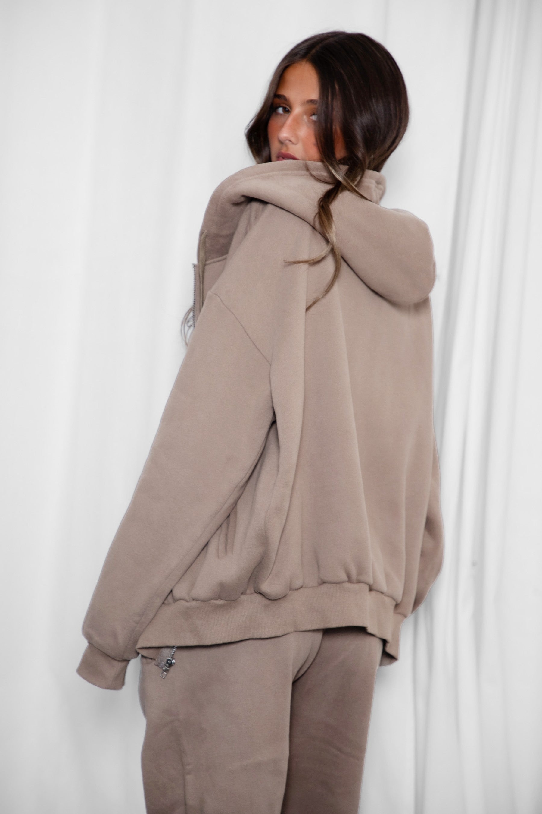  Plush Fleece Oversized Zip Up Hoodie