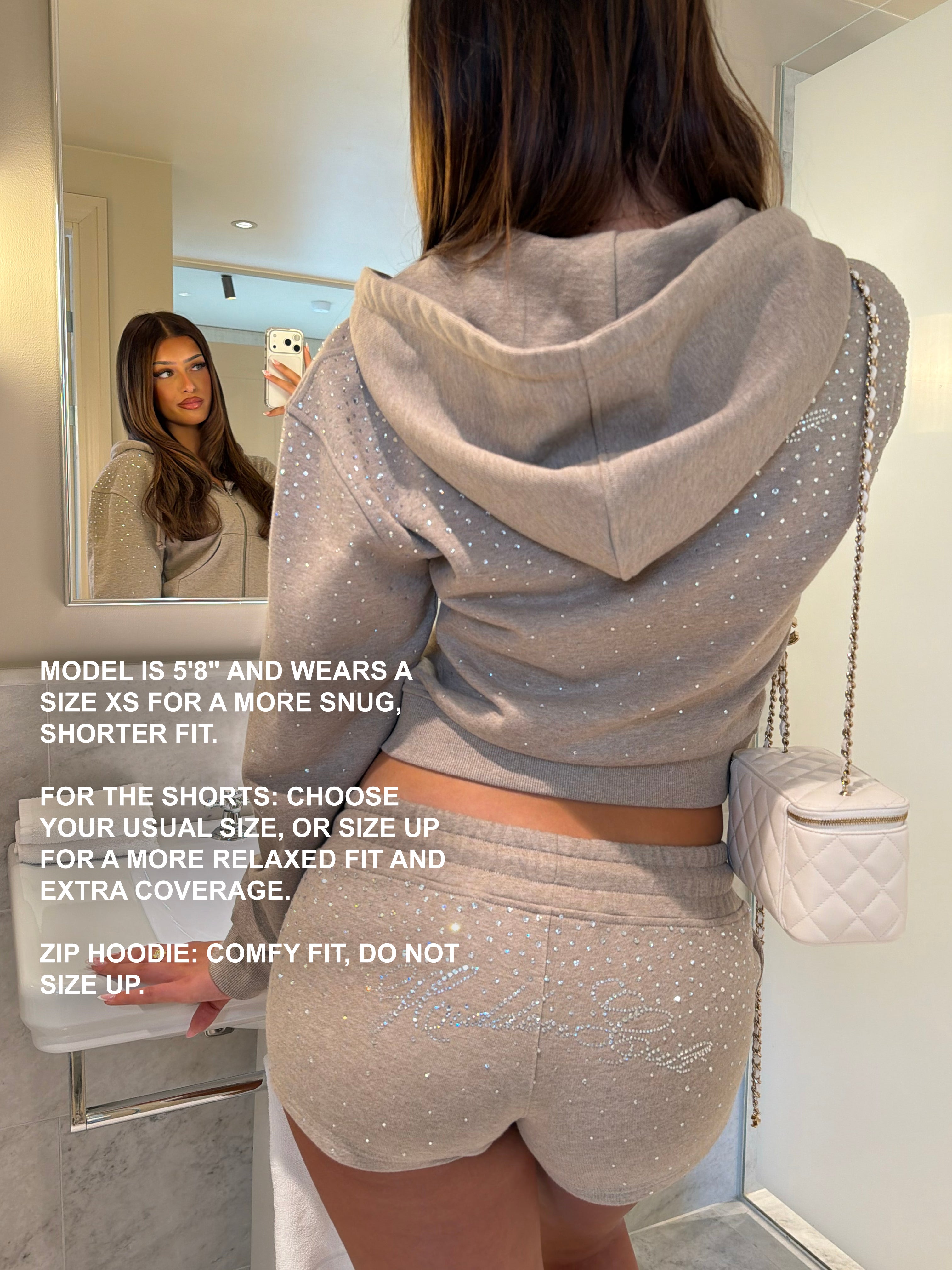  Oat Rhinestone Shorts