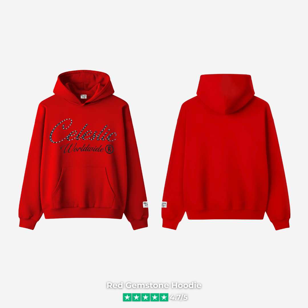 Red Gemstone Hoodie front and back view