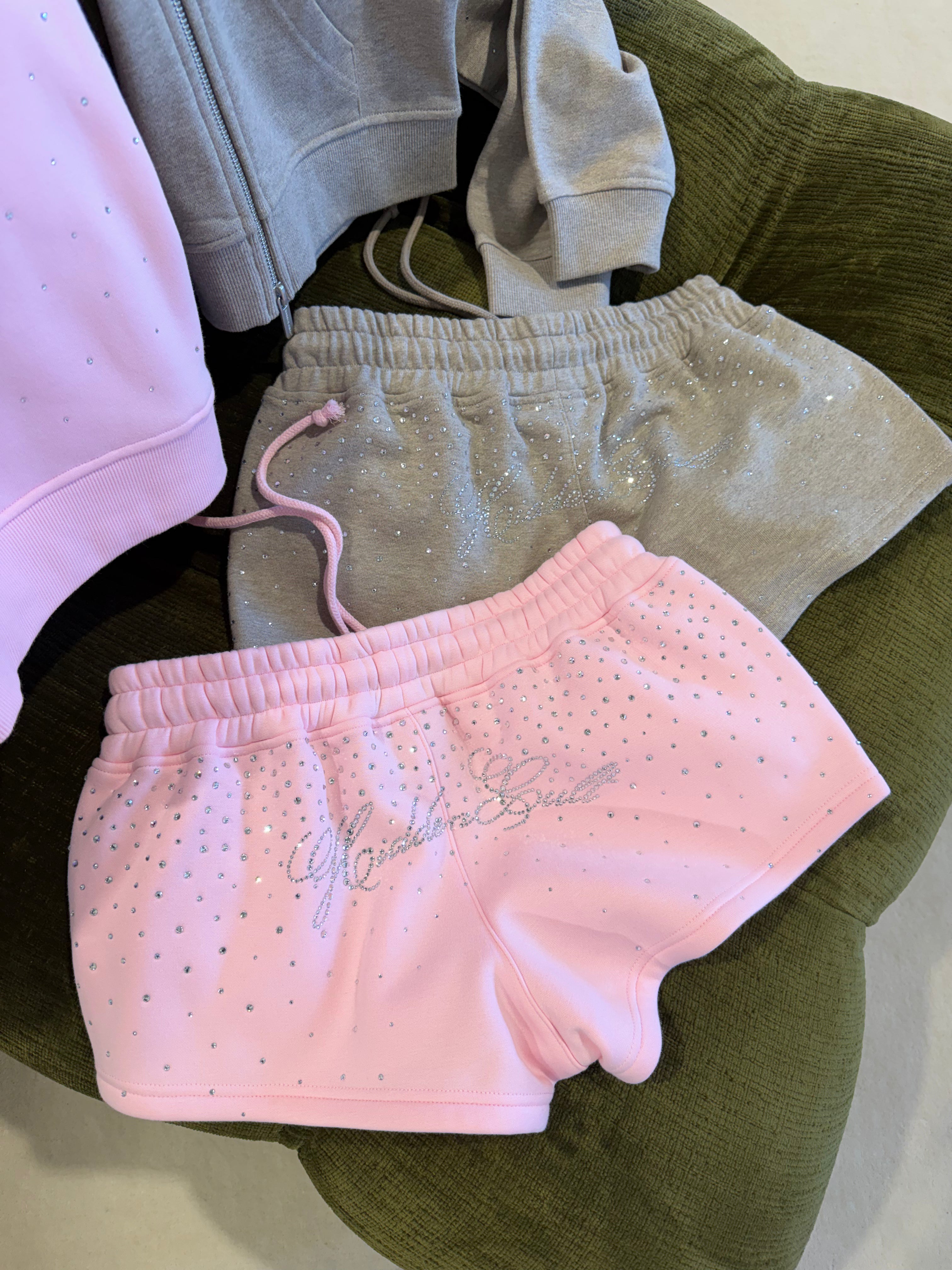 Perfect Pink Rhinestone Shorts