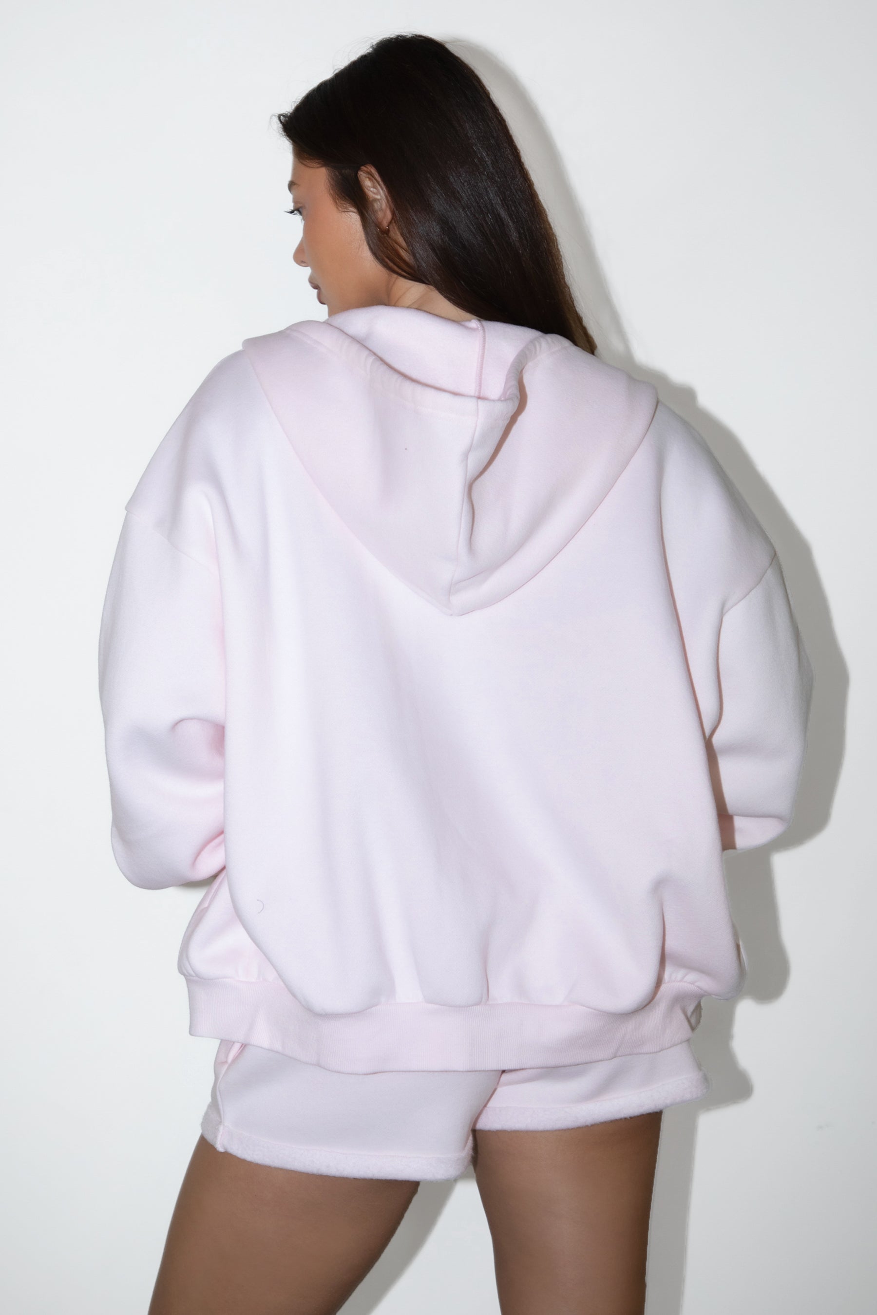  Plush Fleece Oversized Zip Up Hoodie