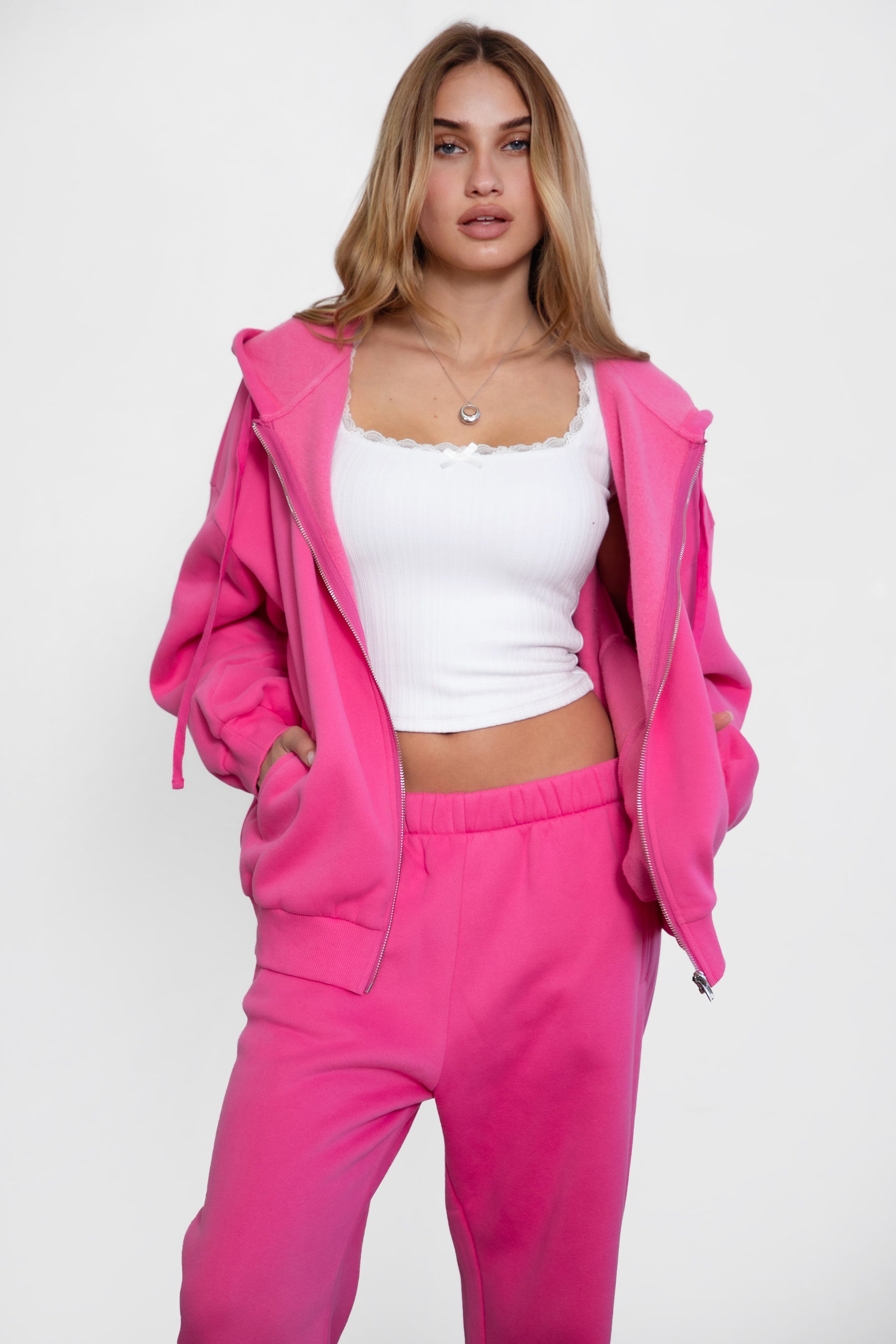  Plush Fleece Oversized Zip Up Hoodie