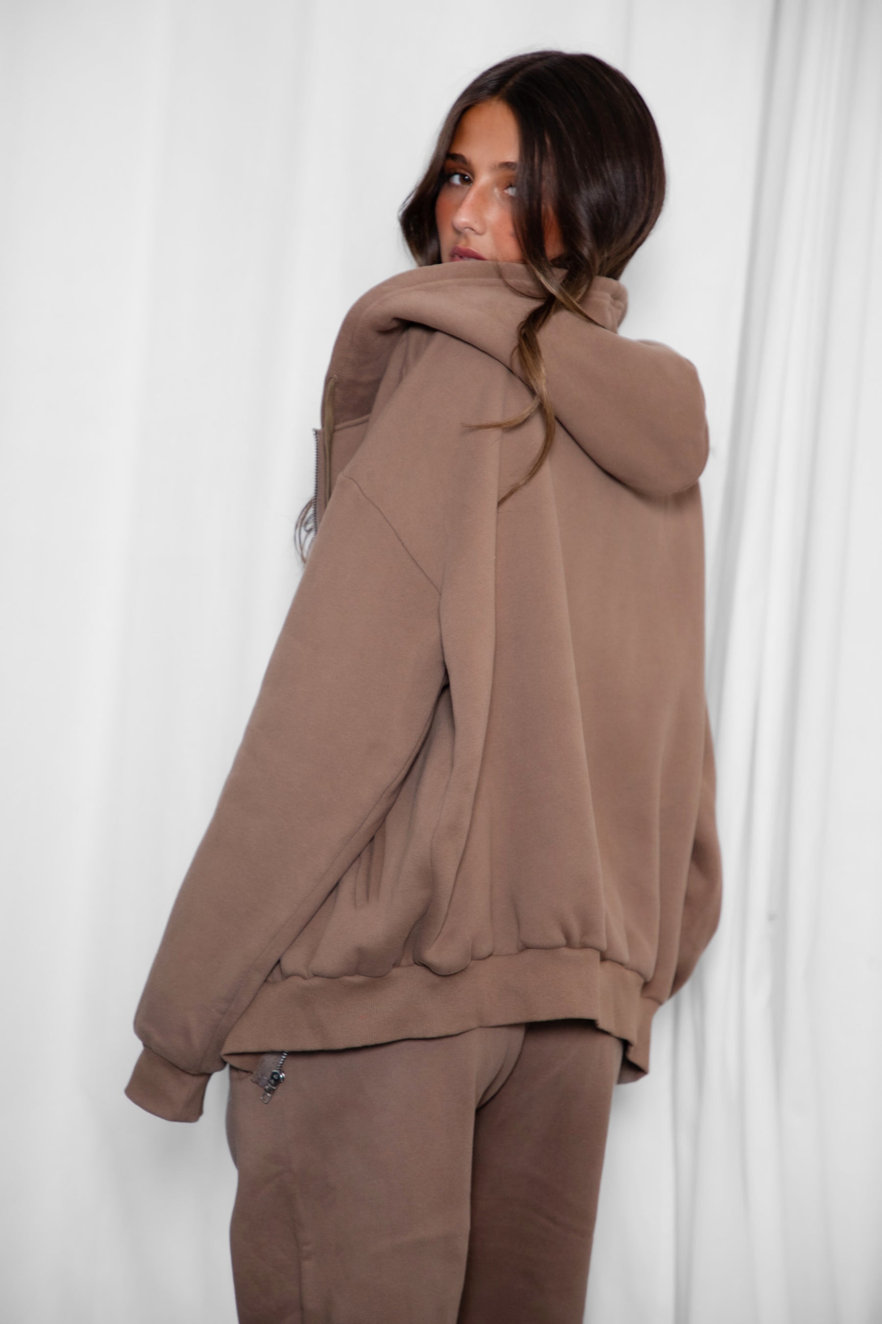  Plush Fleece Oversized Zip Up Hoodie