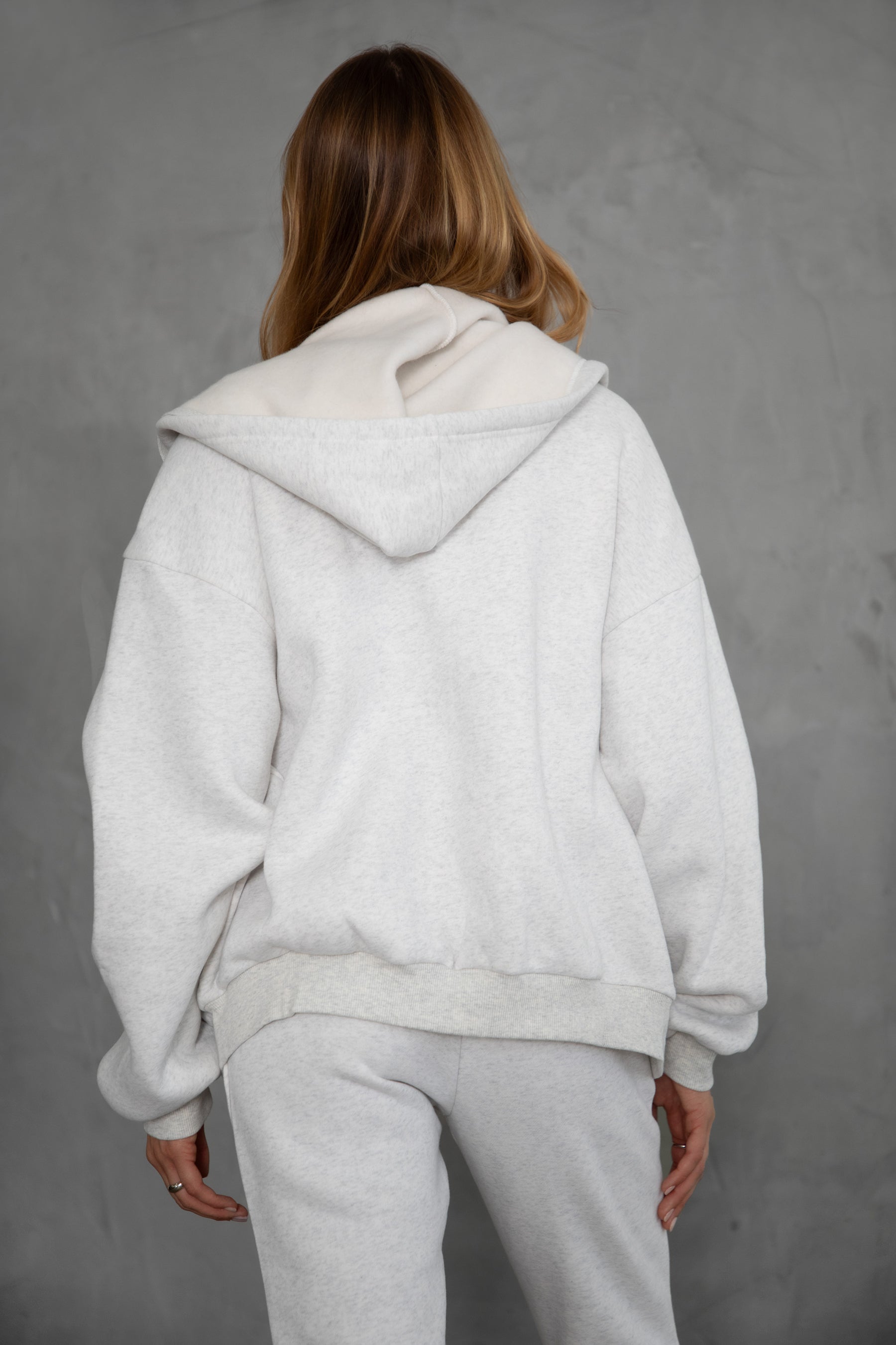  Plush Fleece Oversized Zip Up Hoodie