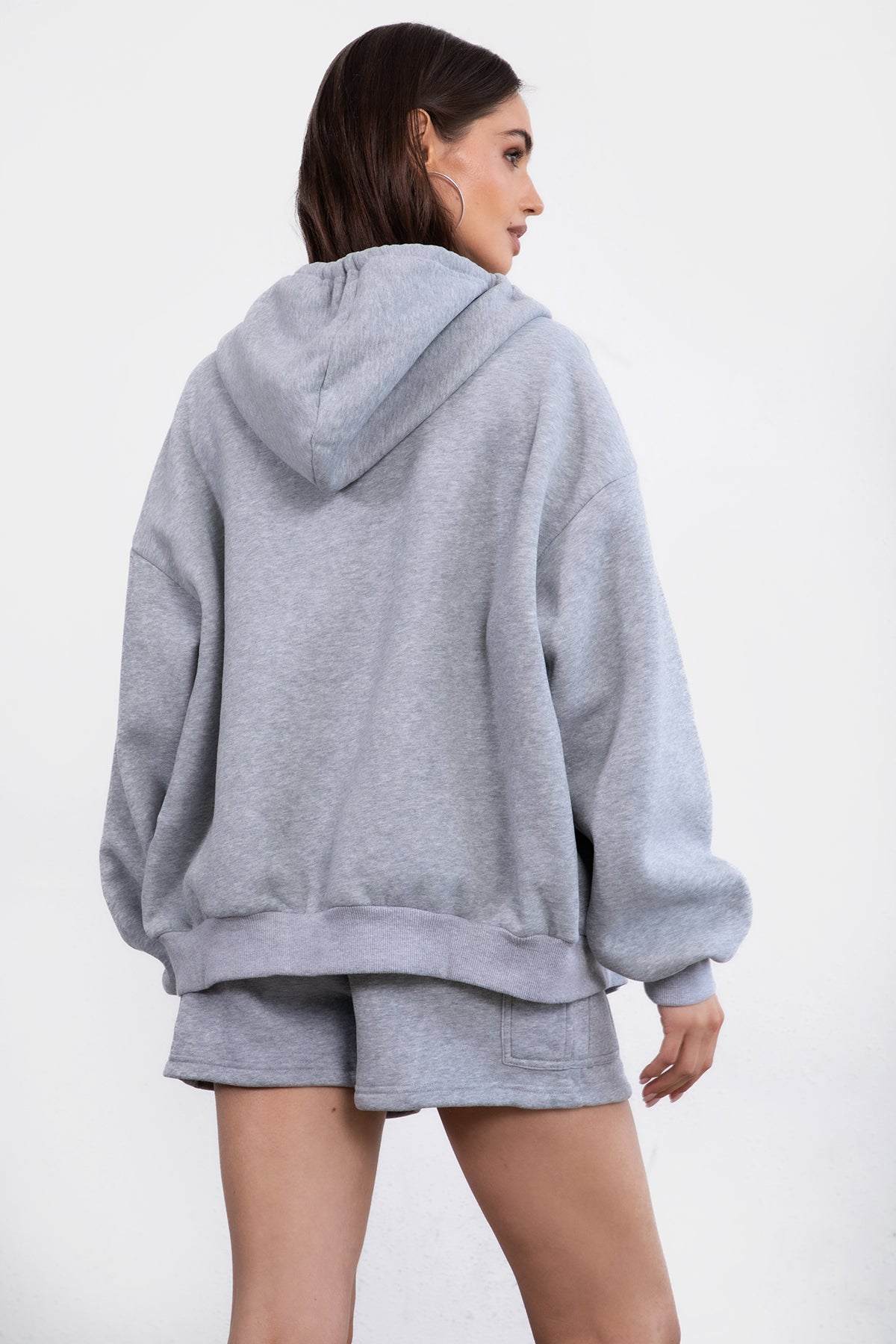  Plush Fleece Oversized Zip Up Hoodie