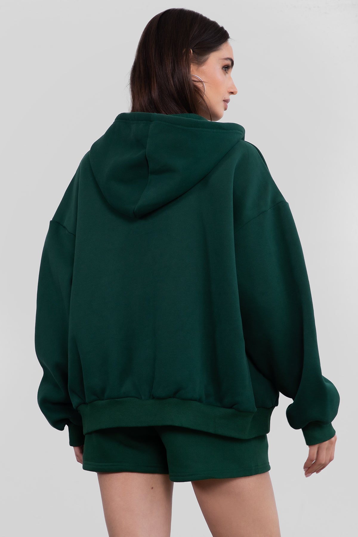  Plush Fleece Oversized Zip Up Hoodie