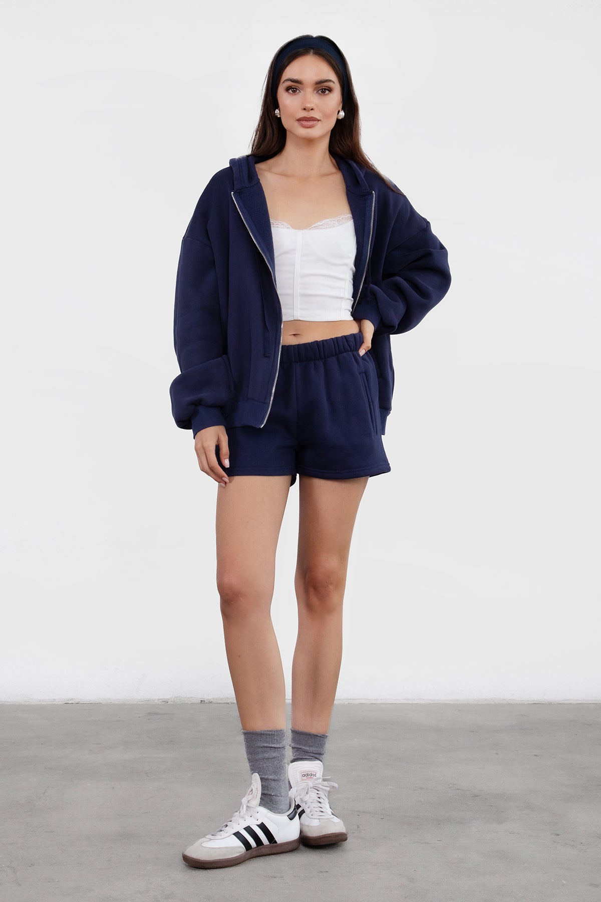  Plush Fleece Oversized Zip Up Hoodie