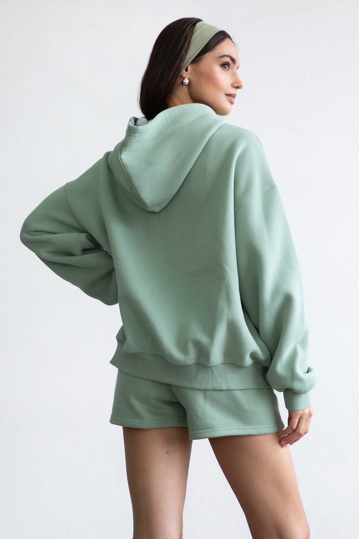  Plush Fleece Oversized Zip Up Hoodie
