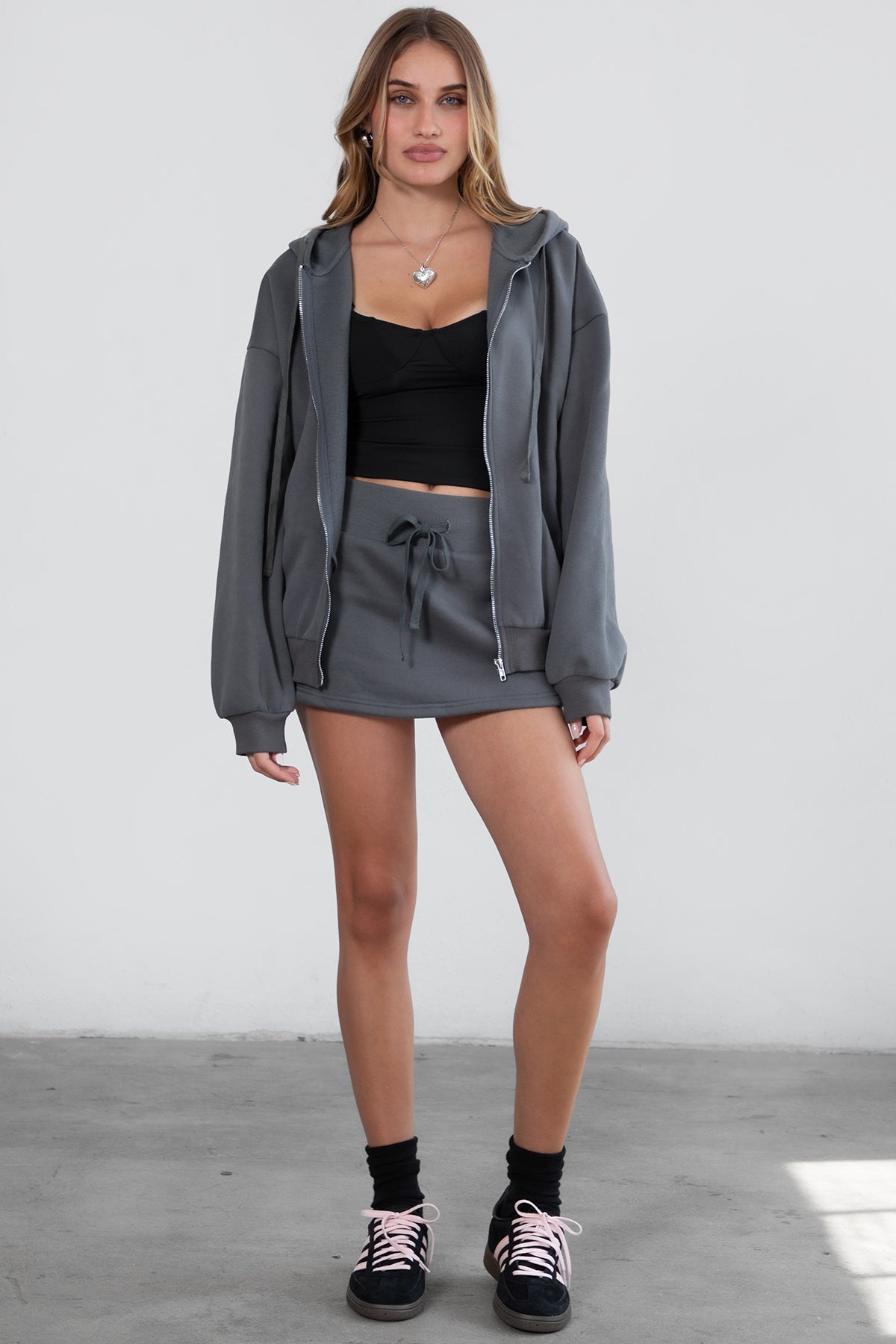  Plush Fleece Oversized Zip Up Hoodie