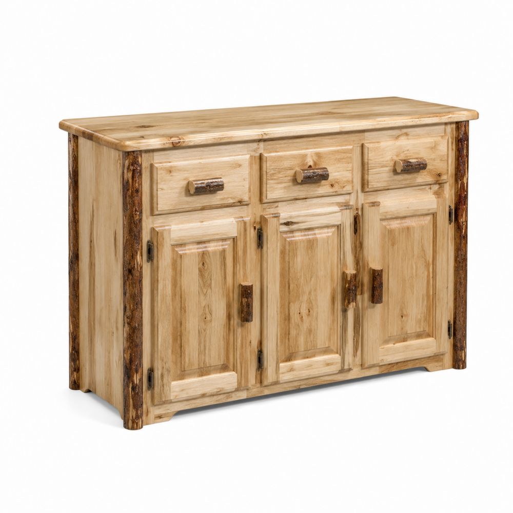 Aparador de Madera Maciza con 3 Cajones y 3 Puertas 120 cm Natural