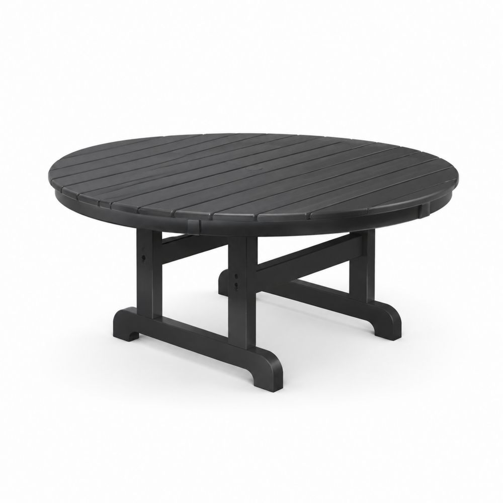 Mesa de café redonda de madera negra Ø90 cm