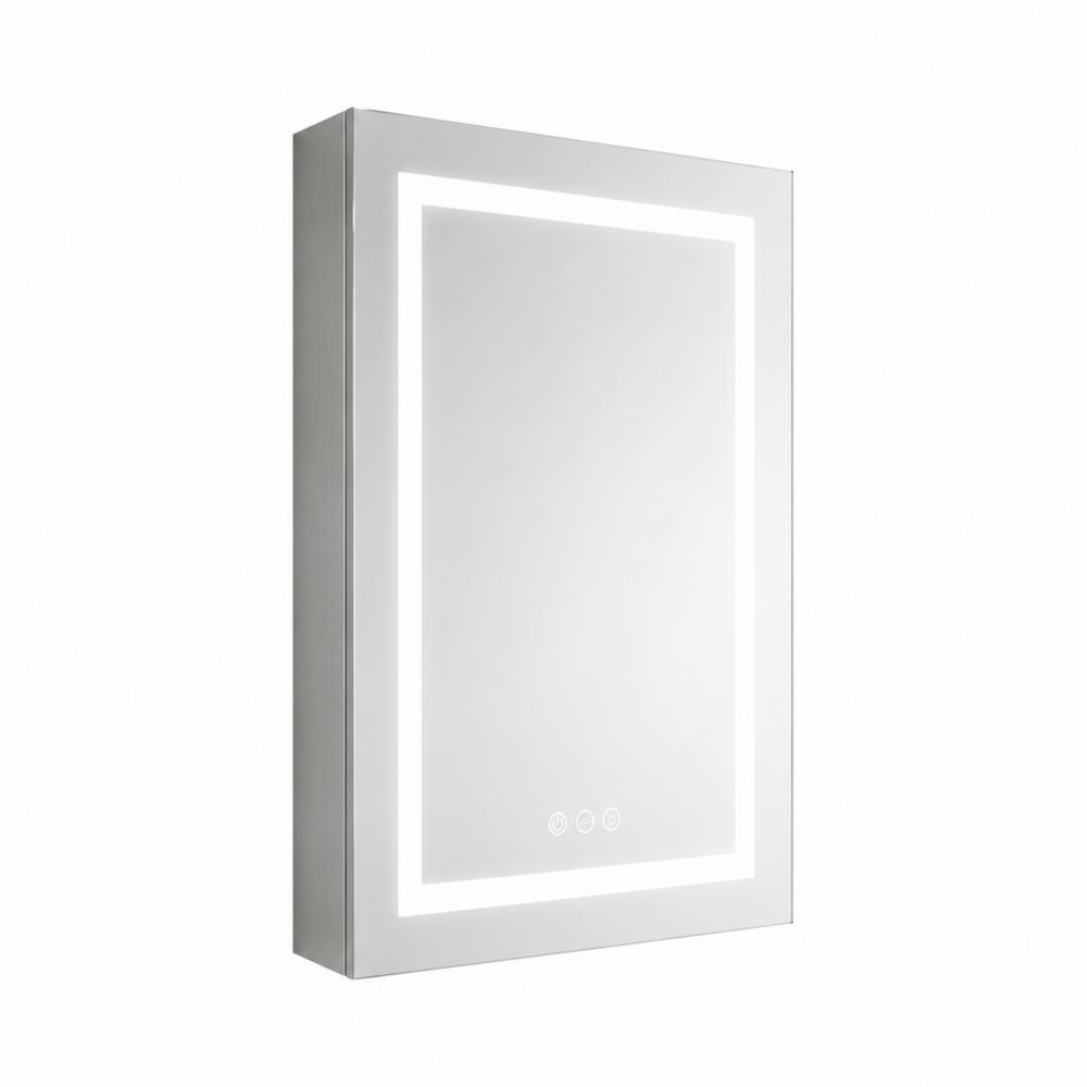Armario de baño con espejo LED de aluminio y vidrio templado