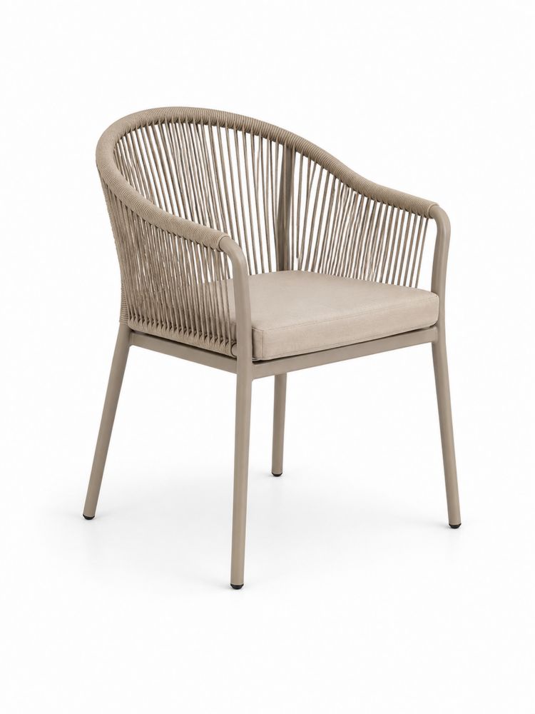 Silla de aluminio y cuerda beige-stonevilae