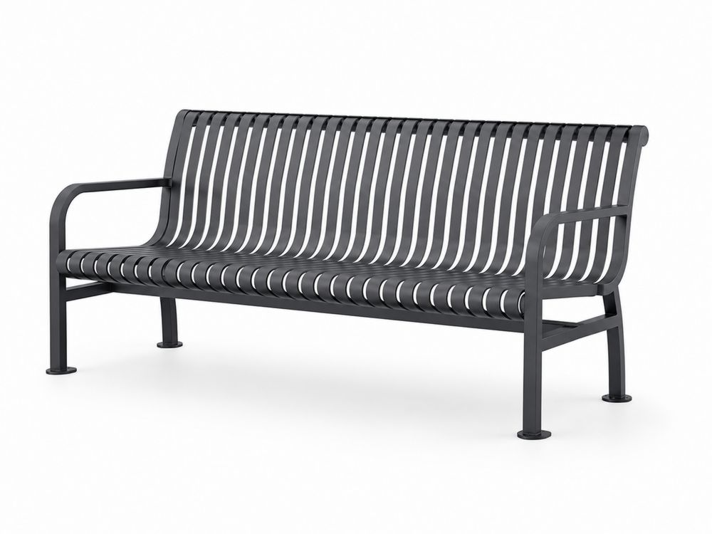 Banco de metal Gris para exterior 180x60x80 cm-stonevilae