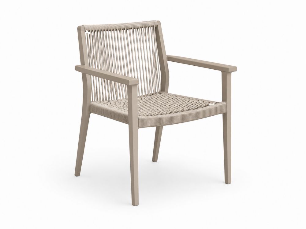 Silla de aluminio con cuerda de poliéster Beige, 85 cm altura-stonevilae