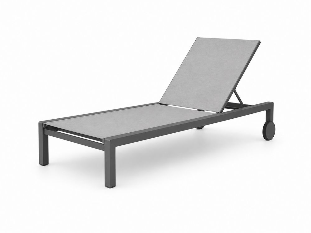 Tumbona de Aluminio y Textileno Gris 195x65x30 cm-stonevilae