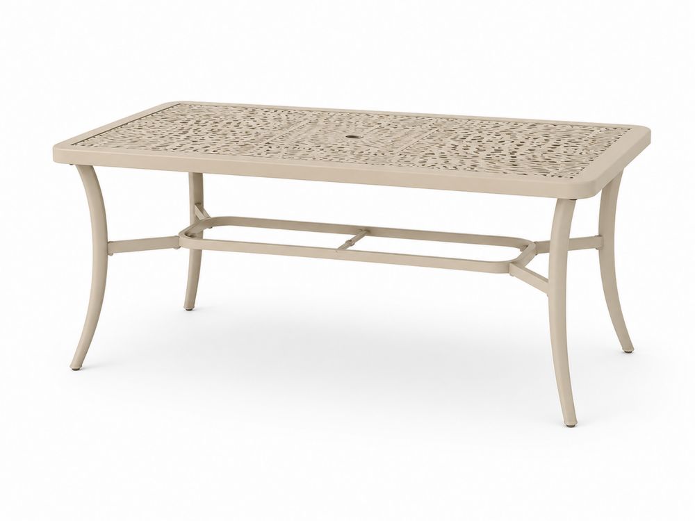 Mesa de metal para exterior 150x90x75 cm Beige-stonevilae