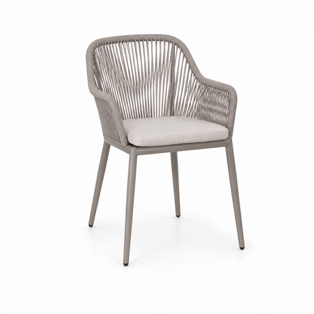 Silla de aluminio y cuerda con cojín, 75x60x55 cm-stonevilae