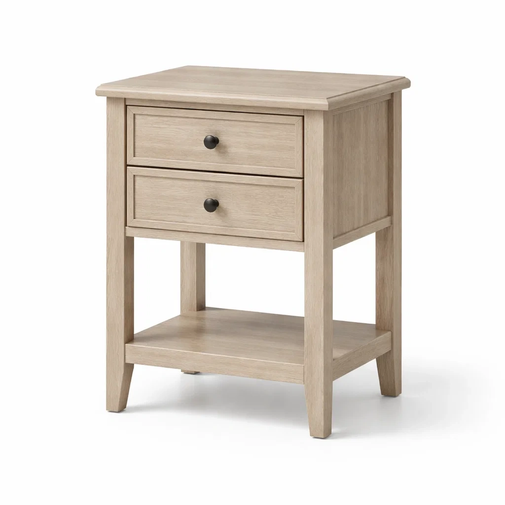Comodino in legno con cassetti-LUXEVIBESANCTUARY