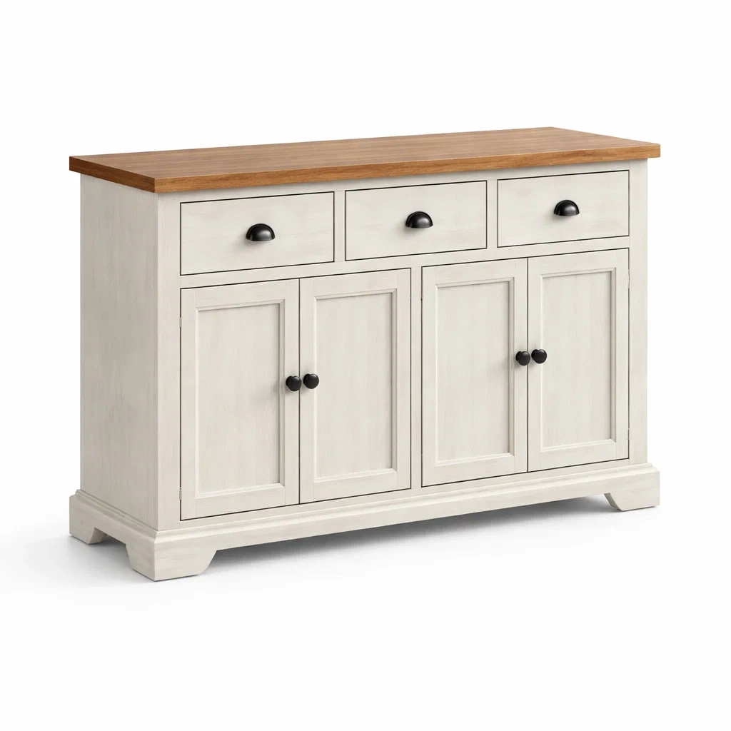 Credenza in legno massello con cassetti e ante-LUXEVIBESANCTUARY
