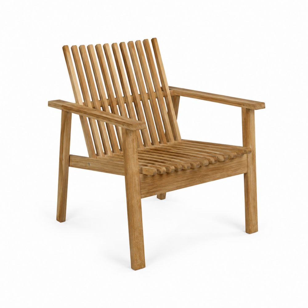 Sillón de madera de teca para exterior 85x68x75 cm Marrón