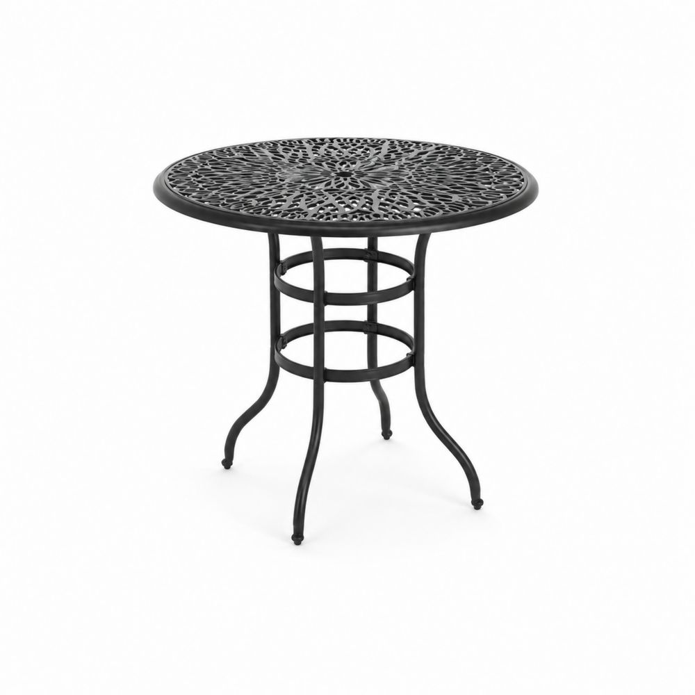 Mesa redonda de metal para exteriores en Negro, 90 cm