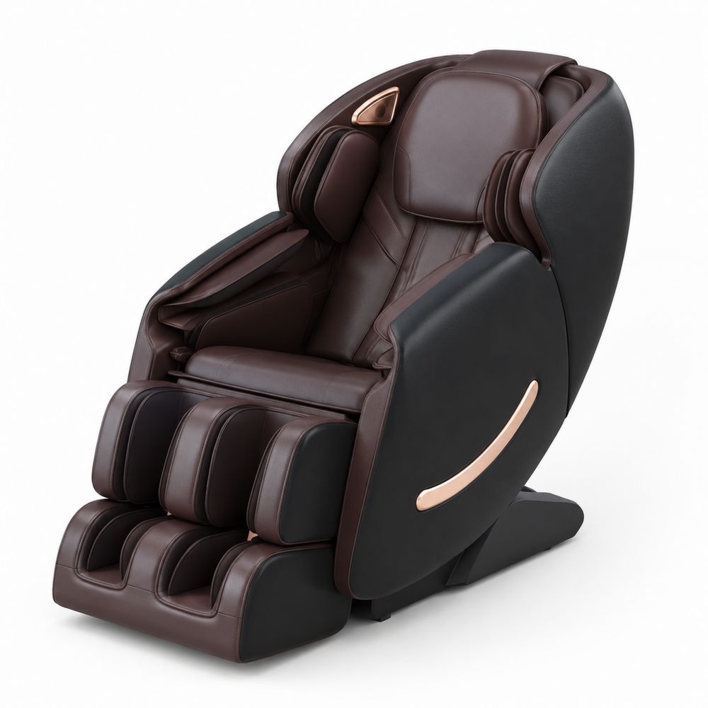 Sillón de Masaje de Cuero Sintético Marrón y Negro