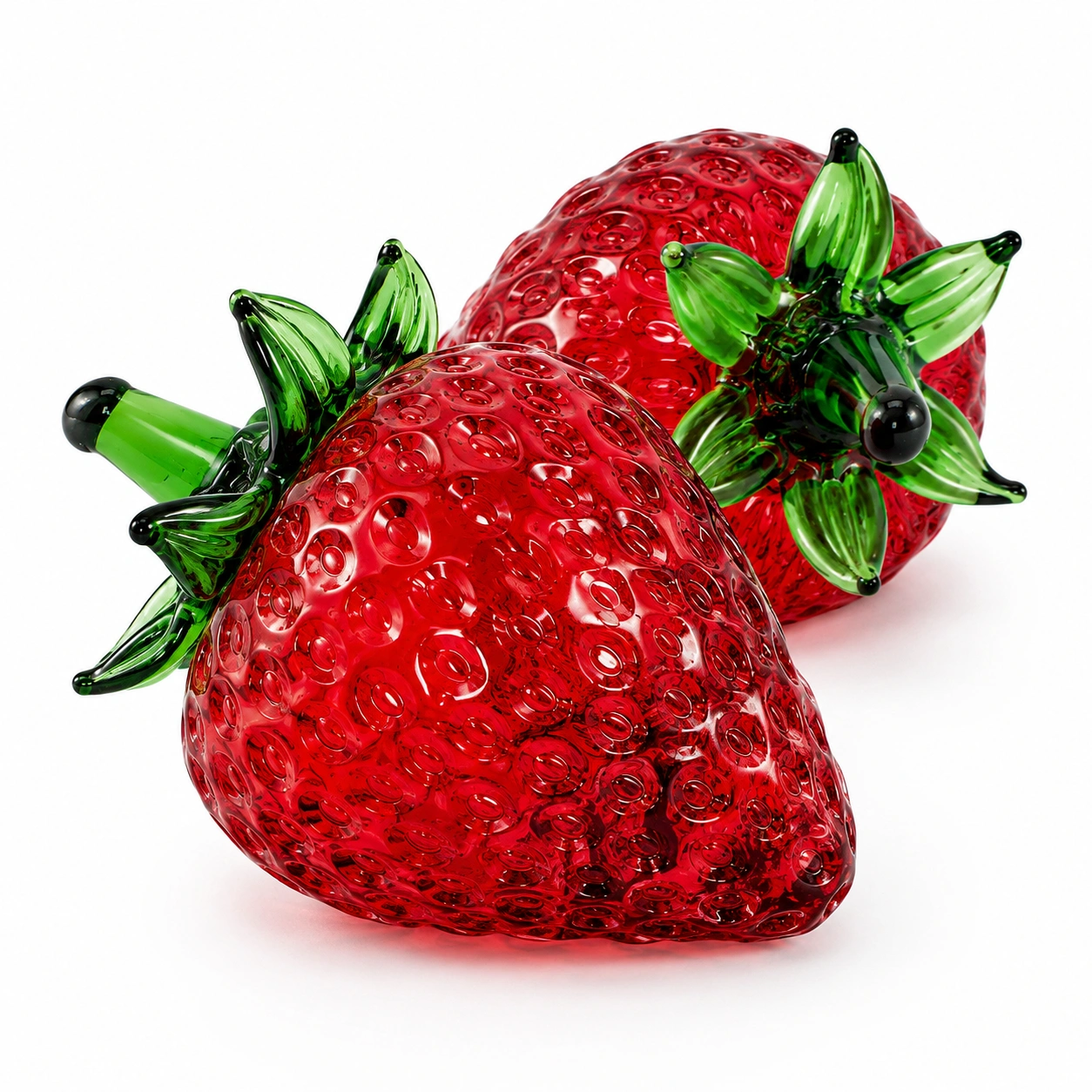 Figura Decorativa de Fresa en Cristal-Casawooda