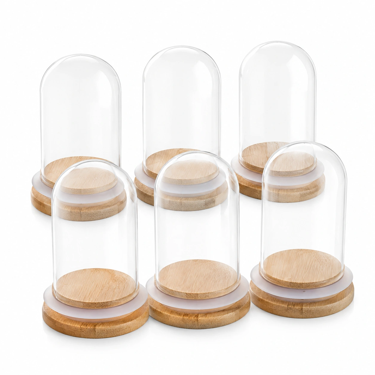 Campanas Decorativas de Vidrio con Base de Bambu-Casawooda
