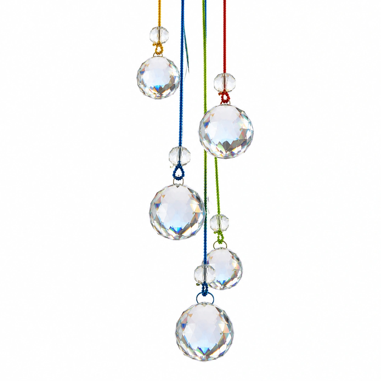 Set de colgantes decorativos transparentes con cristales-Casawooda