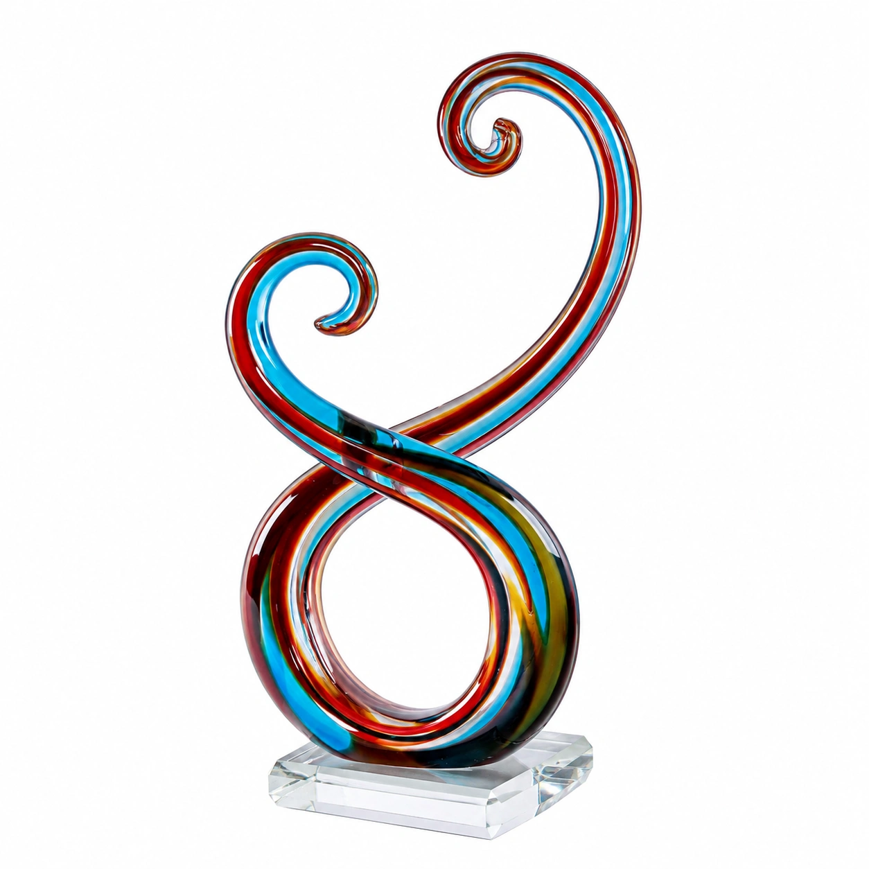 Figura decorativa multicolor de vidrio abstracto-Casawooda