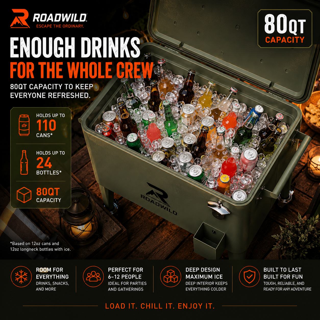 ROADWILD GATHER Outdoor Party Cooler - Side View