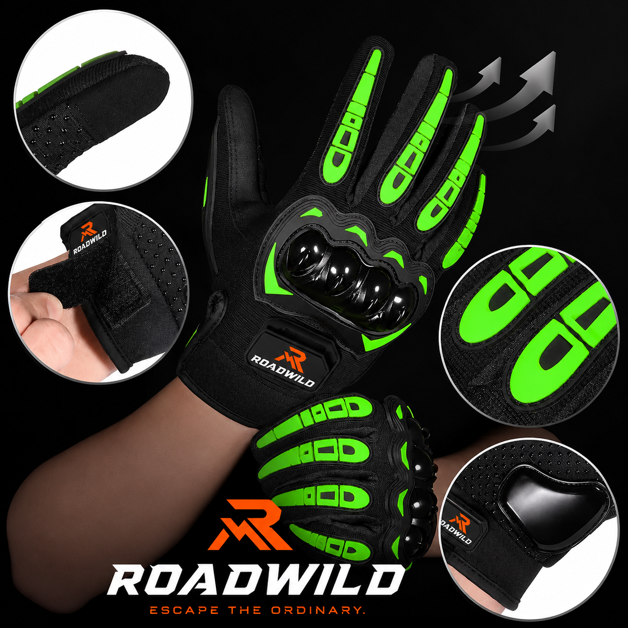 ROADWILD RANGER Tactical Riding Gloves - Top View