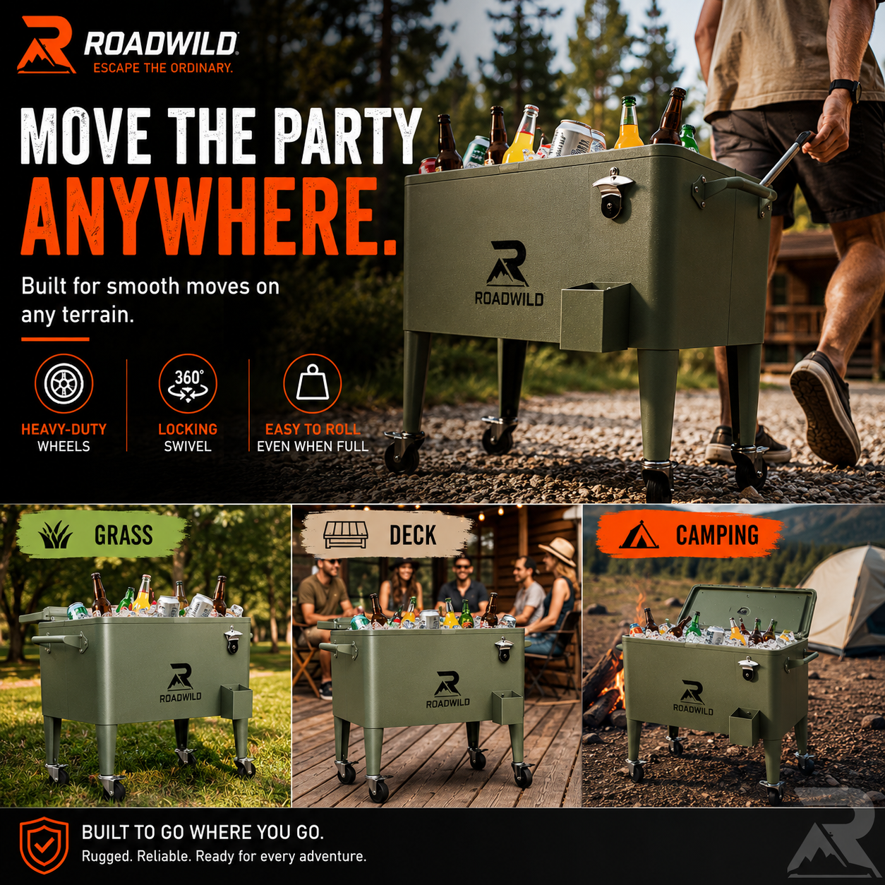 ROADWILD GATHER Outdoor Party Cooler - Top View