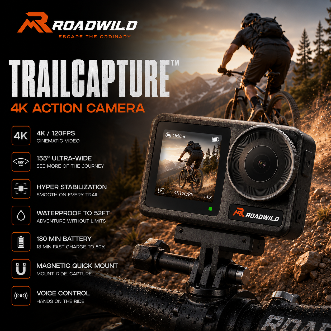ROADWILD TRAILCAPTURE Adventure Action Camera - View 24