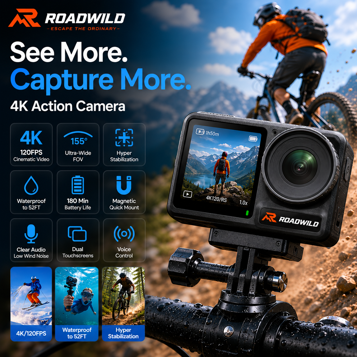 ROADWILD TRAILCAPTURE Adventure Action Camera - View 22