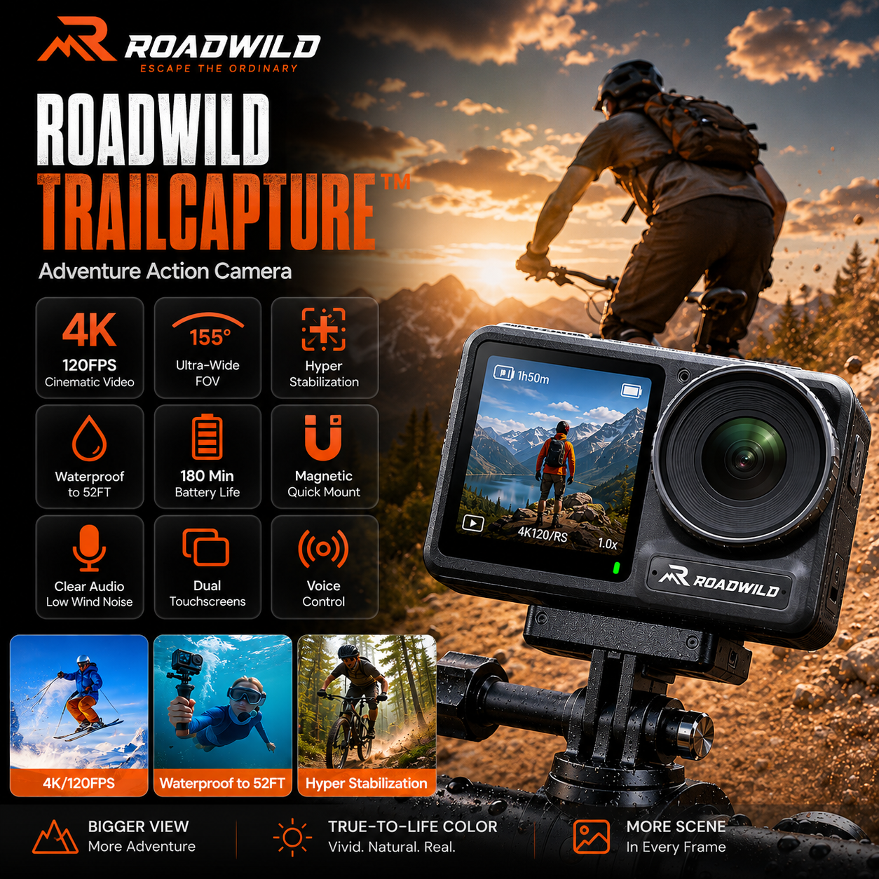 ROADWILD TRAILCAPTURE Adventure Action Camera - View 21