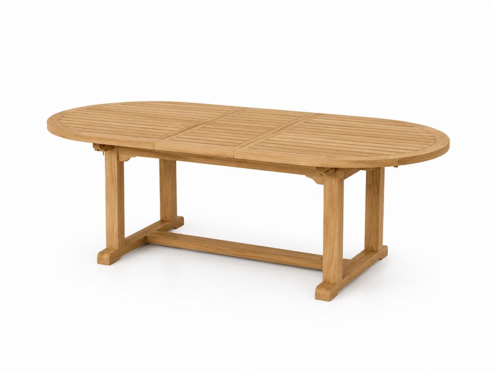 Mesa de Comedor Exterior Ovalada de Madera de Teca 200cm