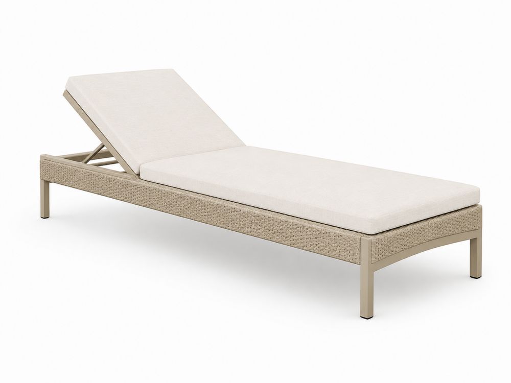 Tumbona de Aluminio y Ratán Sintético Beige 200x70x30 cm