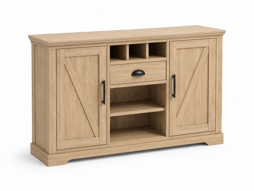Aparador de Madera de Roble con 2 Puertas y 1 Cajón